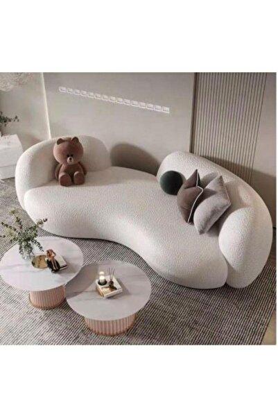 homejoyz Bokley Sofa and Swedish Wood - White - 250×90×85 cm