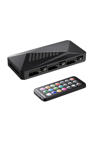 choice2 LP-6P CR-Black TEUCER LP-6P ARGB Controller 3Pin and 4Pin Multi Way S...