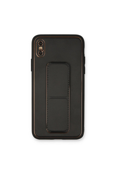 xirshop غطاء حماية لهاتف آيفون Xs ماكس مصنوع من جلد كوكو - أسود