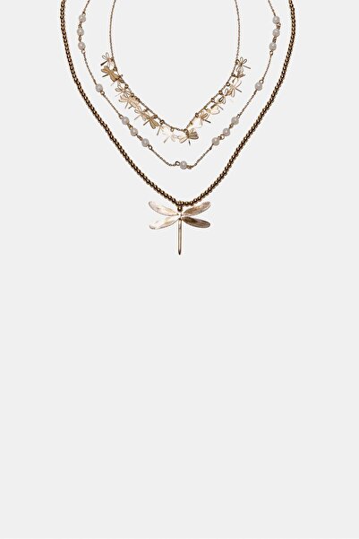 Stradivarius مجموعة من 3 قلادات على شكل يعسوب