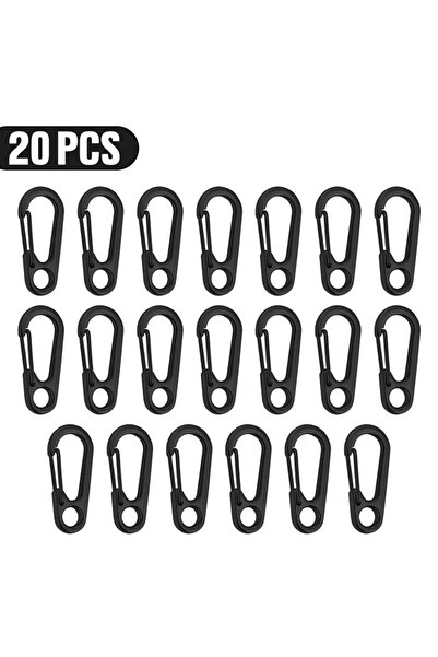 Choice6 20 قطعة - أسود، 10/20/5 قطع، مشبك لوبستر، سلسلة مفاتيح، كارابينات، مش...