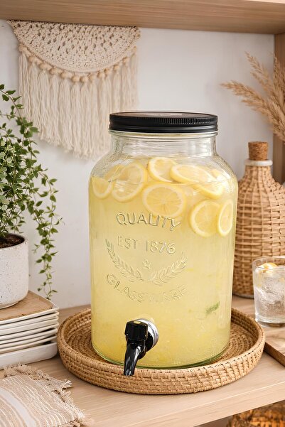 tutku home 5,5 Litre Büyük Boy Cam Sebil, Şerbetlik