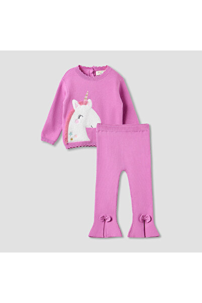 Juniors Unicorn Applique Sweater and Flared Pants Set