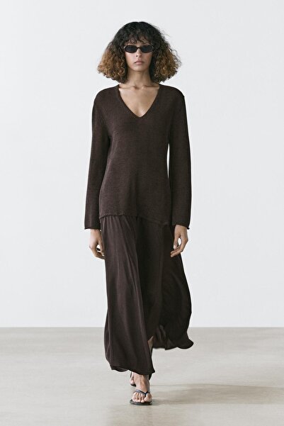 Massimo Dutti Pamuklu triko elbise