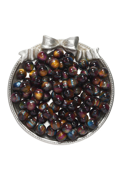 Choice9 20 قطعة × 10 مم، أزرق بنفسجي، 20-50 قطعة/مجموعة، خرز راتنج دائري لامع...