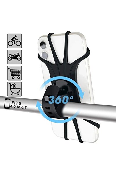 Universal 360° Dönebilen Bisiklet Motosiklet Scooter Bebek Arabası Telefon Tu...