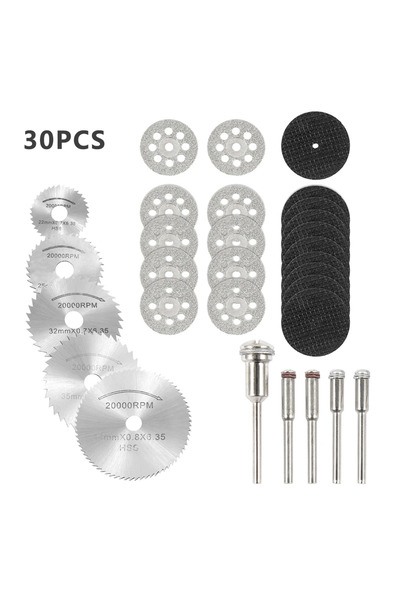 Choice3 30PCS Diamond Cutting Disc Mini Circular Saw Blade Set Sanding Grindi...