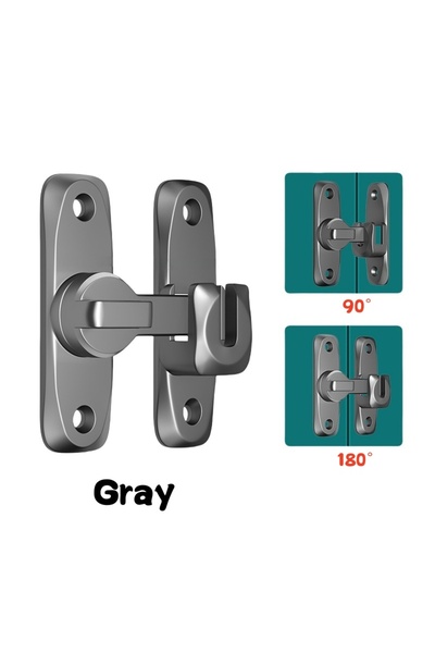 Choice Gray 90/180 Degree Flip Door Lk Home Security Sliding Door Latch Small...