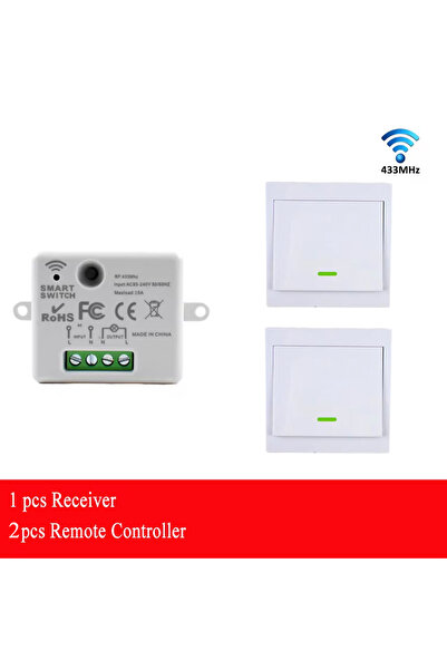 Choice 1x جهاز استقبال 2xRC CENFAYA 433HMz مفتاح إضاءة لاسلكي 86 لوحة حائطية ...