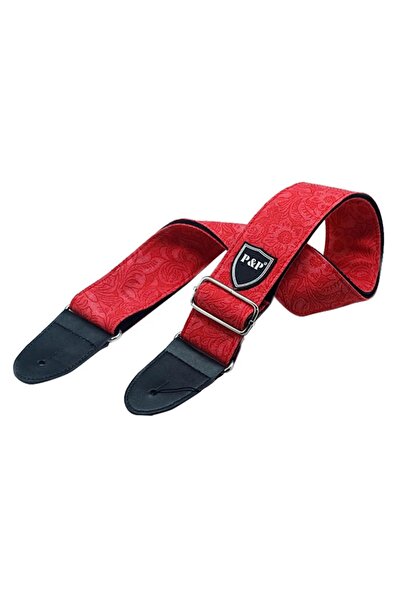 choice2 حزام جيتار أحمر قابل للتعديل، عريض وسميك، مصنوع من دنيم قطن، مناسب لل...