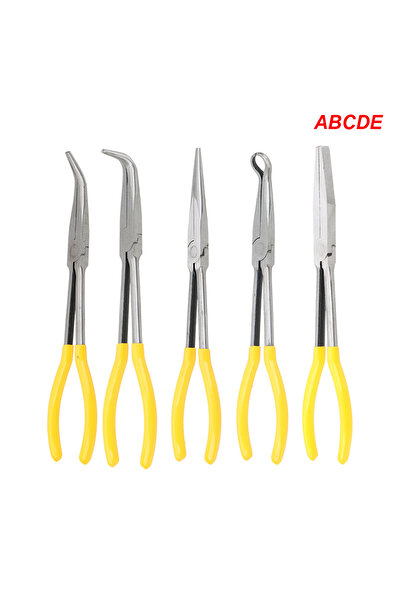 Choice8 ABCDE DIY Extra Long Nose Pliers Straight Bent Tip Mechanic Equipment...