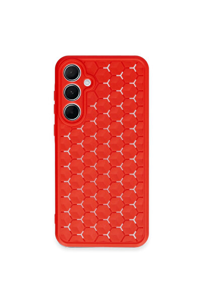 xirshop غطاء سامسونج جالاكسي A35 5G من السيليكون على شكل قرص العسل - أحمر