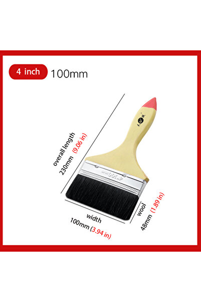 choice2 4inch Pig Hair Brush Wooden Handle Tools Decoration Painting Latex Co...