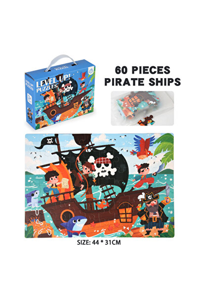 Choice5 60 سفينة قرصنة، 60 قطعة ورقية، أحجية كرتونية مخصصة للأطفال، لعبة إبدا...