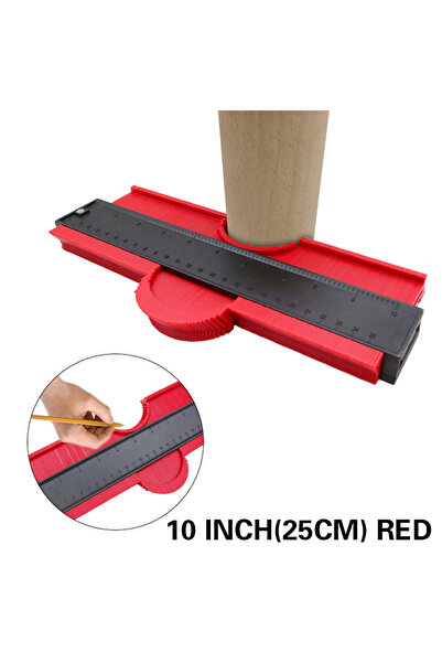 Choice مقياس محيطي أحمر مقاس 10 بوصات، مسطرة، قالب قطع، أدوات بناء، أعمال نجا...