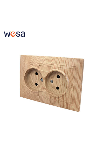 Choice6 fr 2 Socket Not Ground WESA Wood Power Sket France Standard Electrica...