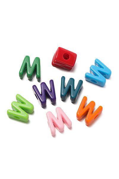 Choice25 W 10pcs/lot Multi Color Big Hole Acrylic Letter Beads Children Handc...