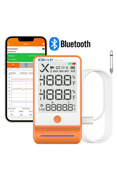 Elitech GSP-6 Pro Akıllı Sıcaklık ve Nem Kaydedici