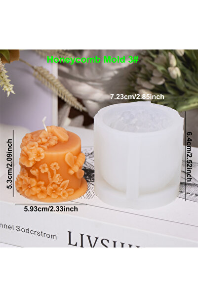 Choice6 قالب قرص العسل ثلاثي الأبعاد على شكل خلية نحل، قالب سيليكون لصنع الشم...
