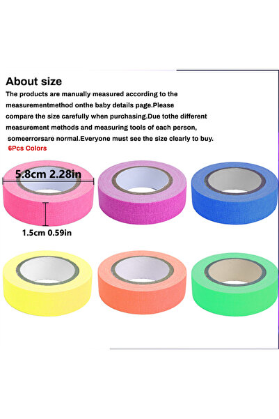 Choice5 شريط نيون متفاعل مع الأشعة فوق البنفسجية بستة ألوان، شريط نيون لاصق ب...