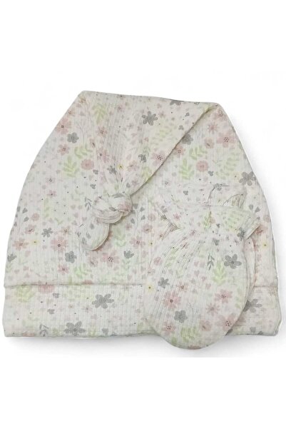 Sebi Prime Patterned Tie-On Hat and Gloves (Newborn)