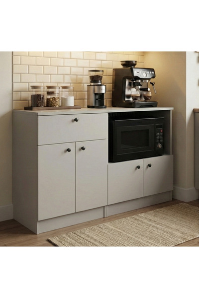 Skandi homeworks Sole Çok Amaçlı Dolap Mutfak Bangosu Mikrodalga Fırın Mini F...