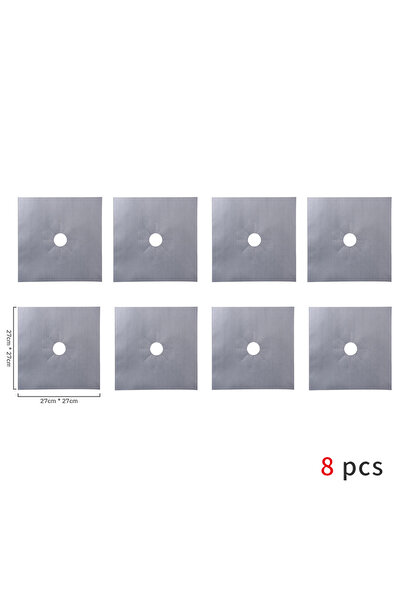 choice2 8pcs Silver 8/4/1pcs Stove Protector Cover Liner Gas Stove Protector ...