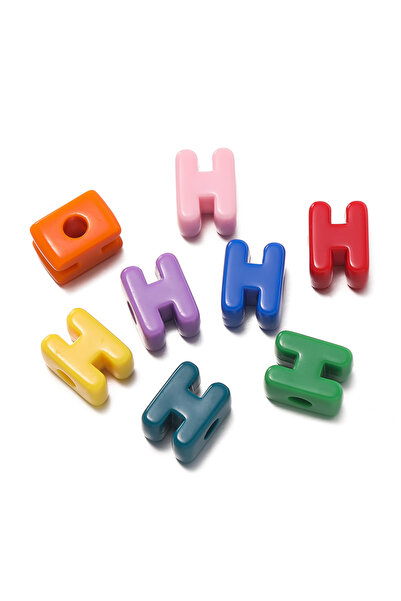 Choice7 H 10pcs/lot Multi Color Big Hole Acrylic Letter Beads Children Handcr...
