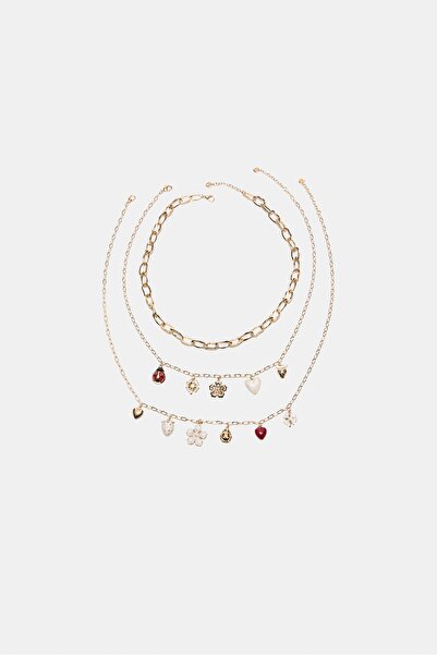 Stradivarius 3'lü çok uçlu kolye seti