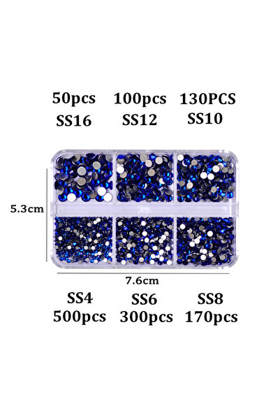 Choice6 Sapphire 6Girds Box SS4-SS16 Colorful Non Hotfix Rhinestones Flatback...