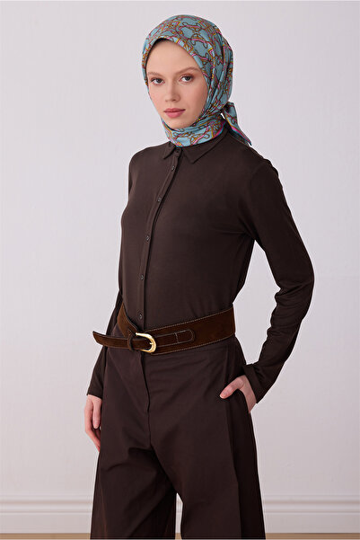 Belli Baby Blue Classic Pattern 100% Twill Silk Scarf 4328-51