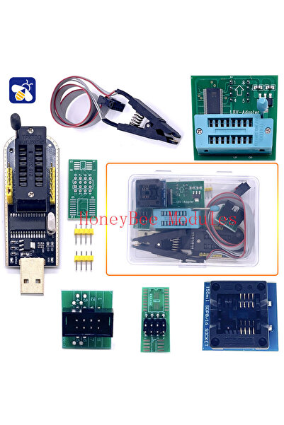 Choice7 مجموعة واحدة CH341a محول مبرمج + محول SOIC8 + مشبك SOP8 مع كابل + محو...