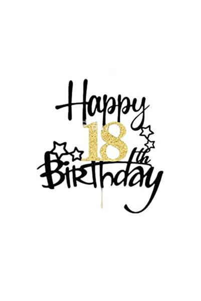 Choice10 black gold 18th 1Pcs Black Gold Happy 10 Birthday Cake Topper 10th 2...
