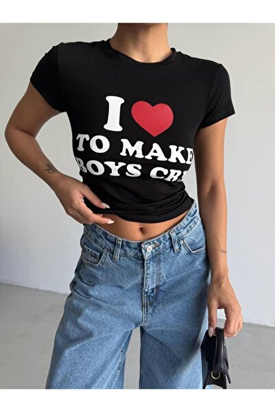 Bliss Tricou de vară cu mânecă scurtă imprimat pentru femei