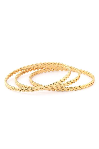 brolange سوار ألجا الفولاذي الثلاثي ذهبي اللون