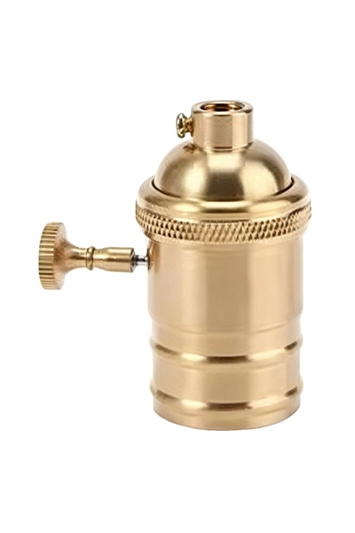 choice2 حامل مصباح E27 ذهبي برونزي بتصميم كلاسيكي، مصنوع من الألومنيوم المصبو...