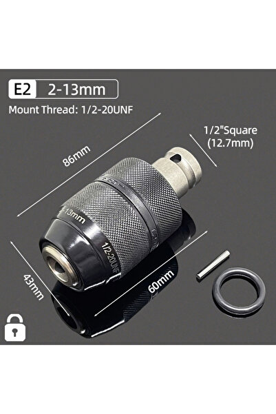 Choice18 (E2) 2-13MM Metal 1/2"-20UNF Drill Chuck 2-13MM/1.5-10MM Quick Chang...
