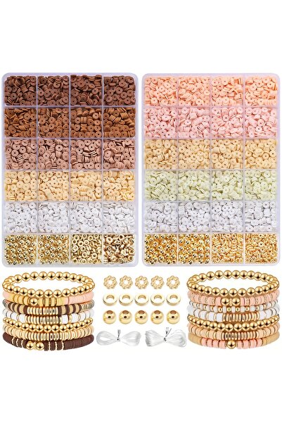 choice2 NRT280 A set of clay bead bracelet set, fashionable peach pink with s...
