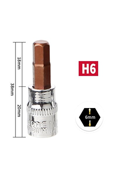 Choice مجموعة مفاتيح ألين سداسية بمقبض 1/4 بوصة، H6 قطعة واحدة، محول محرك سقا...