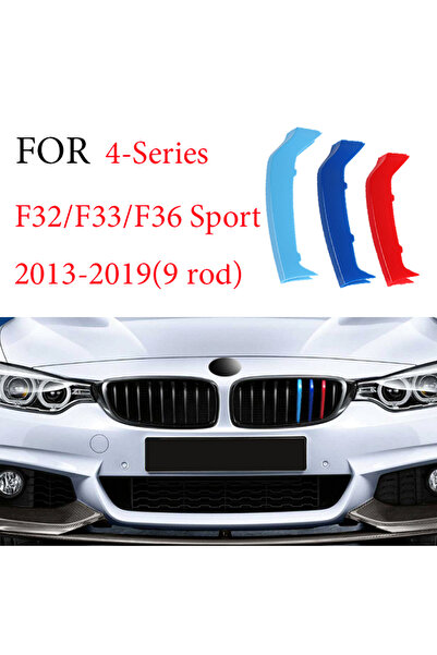 Choice42 F32 13-19 9rod 3Pcs Front Grille Trim Strips For BMW Series 1 2 3 4 ...
