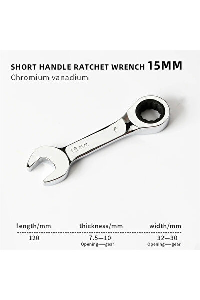 Choice14 15mm 1pcs 6-19mm Short Handle Quick Ratchet Wrench 72 Teeth Multi Fu...