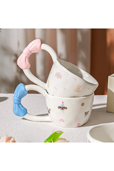 Livava Elegant Patterned Ceramic Mug with Ribbon Design, Stylish Design, Gift...