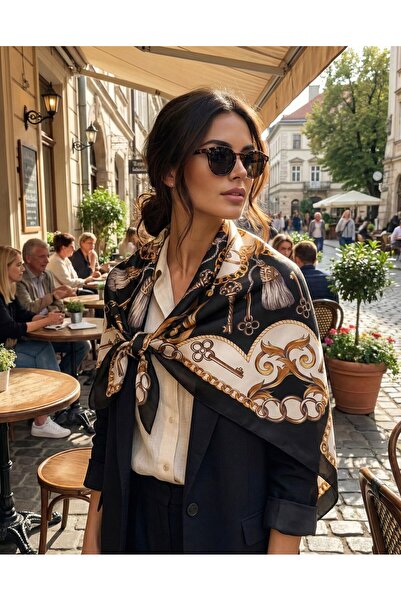 tuaipek SIRLI HAZİNE Desen 90X90cm Eşarp/Fular