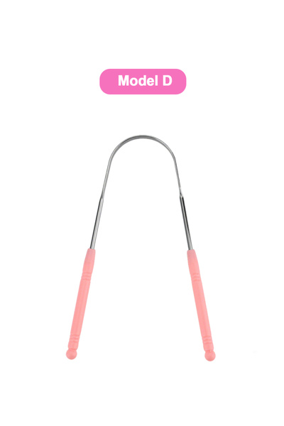 Choice3 مكشطة لسان من الفولاذ المقاوم للصدأ موديل D، لون وردي وأبيض، قابلة لإ...