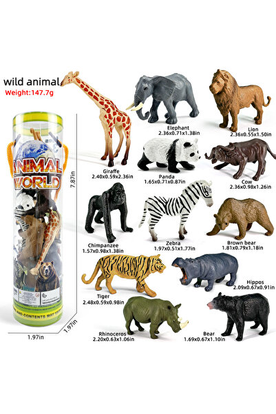 Choice7 مجموعة مجسمات مصغرة لحيوانات الأسد والقرش والحصان والديناصورات، مجموع...