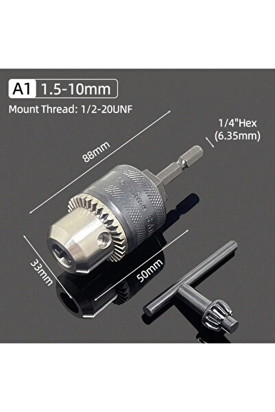 Choice16 (A1) 1.5-10MM Metal 1/2"-20UNF Drill Chuck 2-13MM/1.5-10MM Quick Cha...