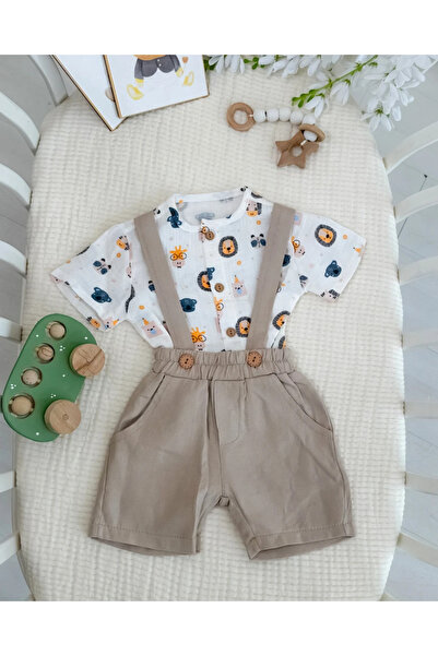 hümabebe قميص من الموسلين بنمط أسلانليك وفريندز مع شورت صيفي مكون من قطعتين