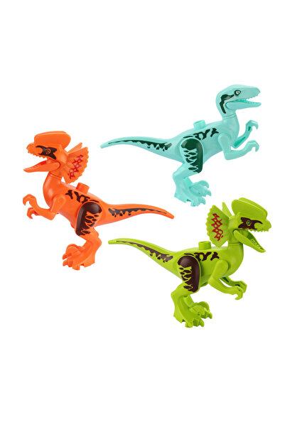 Choice6 مجموعة بناء ديناصورات كبيرة مكونة من 3 قطع، تتضمن أجزاء حيوانات، ومجم...