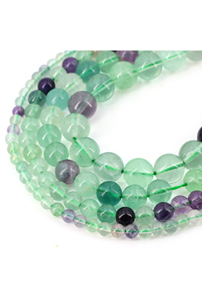 Choice62 خرز من حجر الفلوريت الطبيعي، 6 مم (60 خرزة) - كريستال عين النمر الأز...