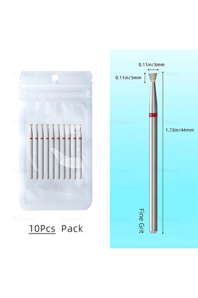 Choice22 N303-F(D) HYTOOS عبوة من 10 قطع من رؤوس حفر الأظافر الماسية الاحتراف...